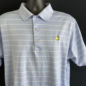 Masters Pima Cotton Golf Polo Shirt Blue Stripe L Martin Timeless As The Game